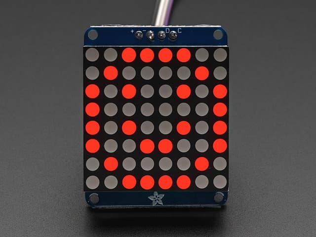 Adafruit Small 1.2" 8x8 LED Matrix w/I2C Backpack - Red
