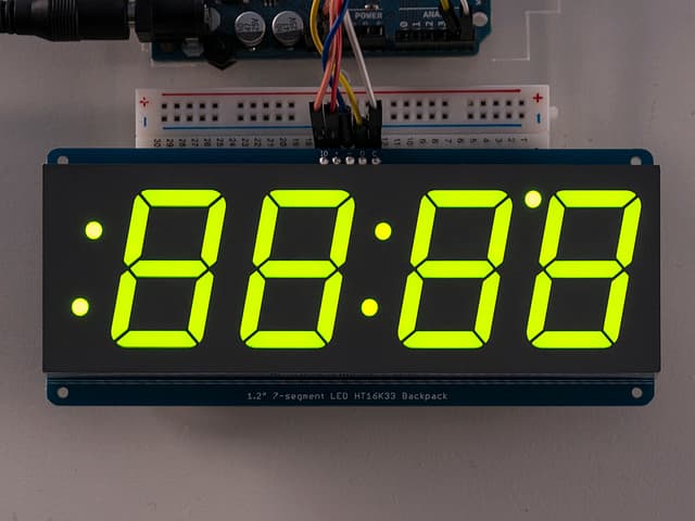 Adafruit 1.2" 4-Digit 7-Segment Display w/I2C Backpack - Green
