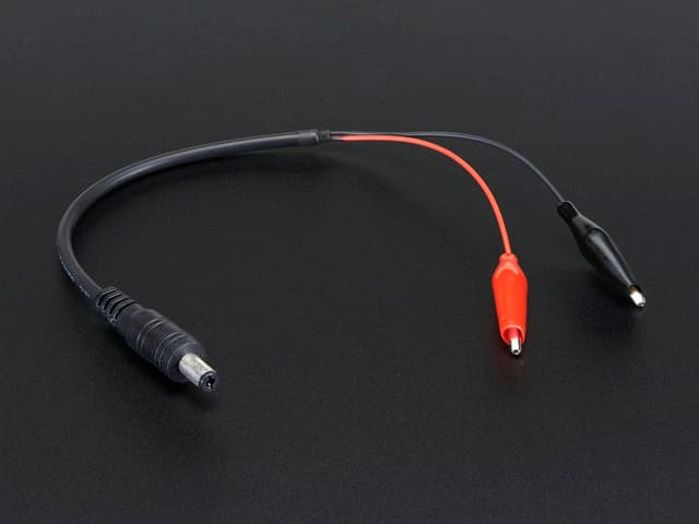 2.1mm DC Barrel Plug to Alligator Clips