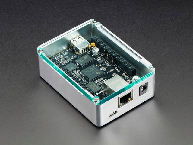 Anidees BeagleBoneBlack Case - Silver Aluminum with Crystal Top