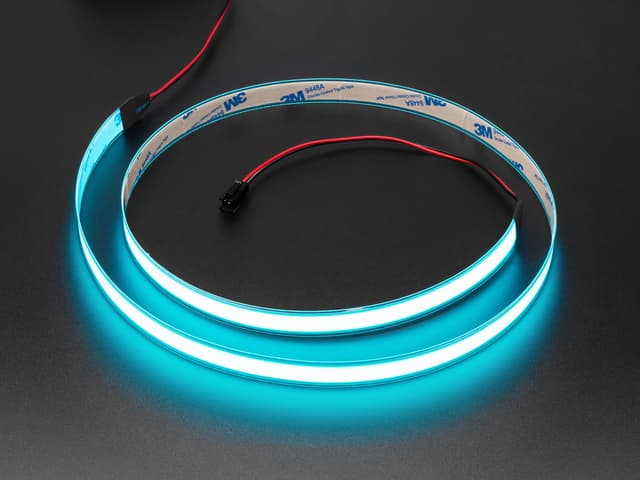 Aqua Electroluminescent (EL) Tape Strip - 100cm w/two connectors