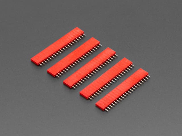 20-pin 0.1" Female Header - Red - 5 pack