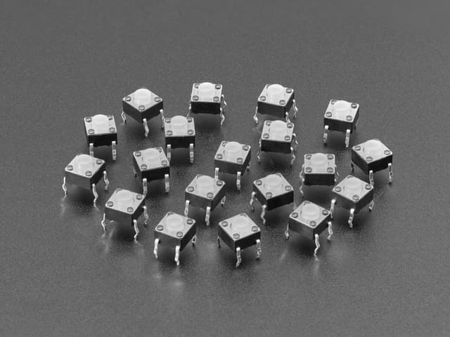 Soft Silicone Top 6mm Push-buttons (20-pack)