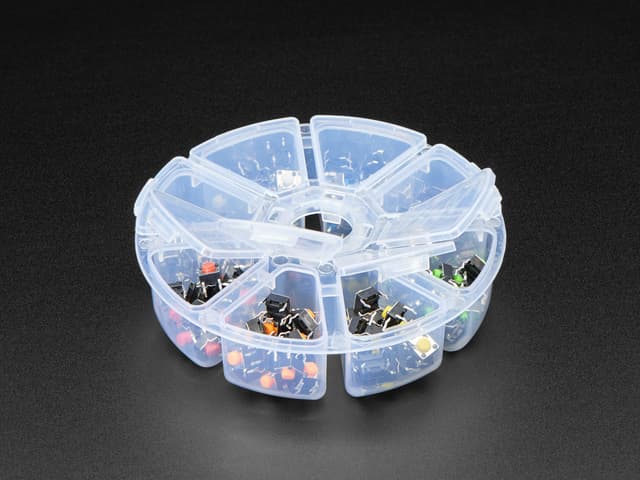 6mm Rainbow Tactile Button Deluxe Party Tray - 160 Pieces