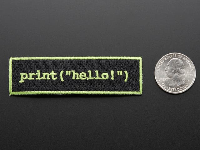Learn to program "Hello world" - Skill badge, iron-on patch