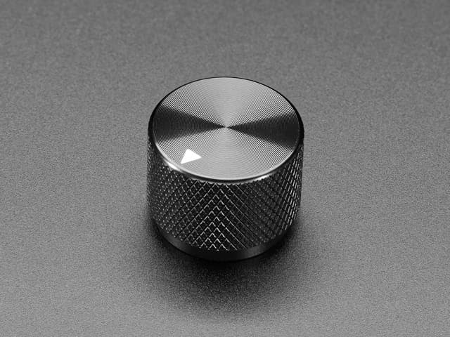 Anodized Aluminum Machined Knob - Black - 20mm Diameter