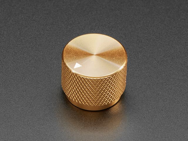 Anodized Aluminum Machined Knob - Gold - 20mm Diameter