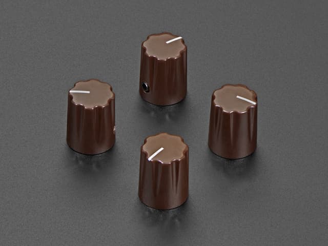 Brown Micro Potentiometer Knob - 4 pack