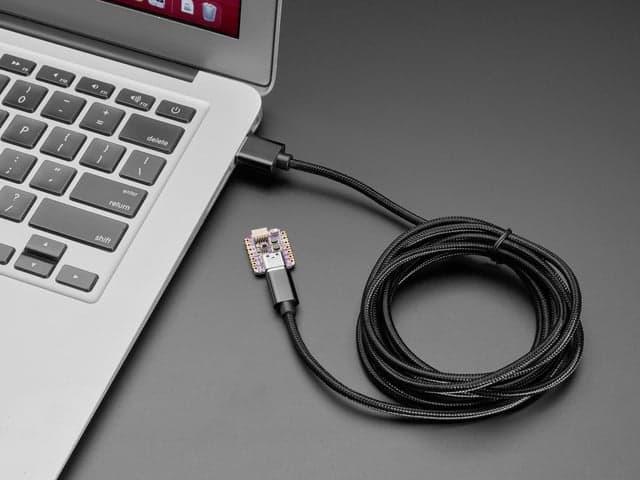 Black Woven USB C to USB A Cable - 2 meters long