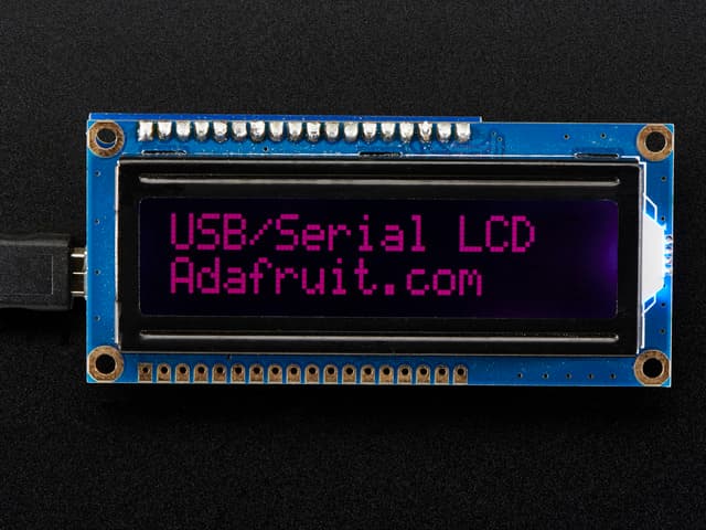 USB + Serial Backpack Kit with 16x2  RGB backlight negative LCD