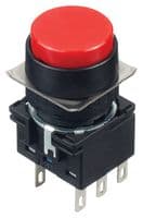 IDEC - LB1B-A1T6R - Commutateur bouton-poussoir industriel, LB Series, 16 mm, DPDT, Maintenu, Rond, Rouge