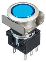 IDEC - LB6MB-A1T6LS - Commutateur bouton-poussoir industriel, Silhouette affleurante, LB Series, 18.2 mm, DPDT, Maintenu