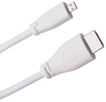 RASPBERRY-PI - T7689AX - Accessoire Raspberry Pi, Câble HDMI Raspberry Pi 4 modèle B, Micro HDMI vers HDMI, 1 m, Blanc