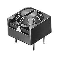 OMRON / PARTNER STOCK - A6A-16R - Commutateur codé rotatif, A6A Series, Traversant, 16 Positions, 28 VDC, Hexadécimale, 100 mA