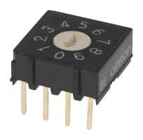 OMRON / PARTNER STOCK - A6R-101RF - Commutateur codé rotatif, IP60, A6R Series, Traversant, 10 Positions, 24 VDC, BCD, 25 mA