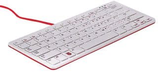 RASPBERRY-PI - RPI-KEYB (UK)-RED/WHITE - Accessoire pour kit de développement, Clavier officiel Raspberry Pi, Rouge et blanc, UK, Filaire