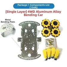 Kit Châssis Robot pour 4x4 Alliage Aluminium pour Roue pour MECANUM pour