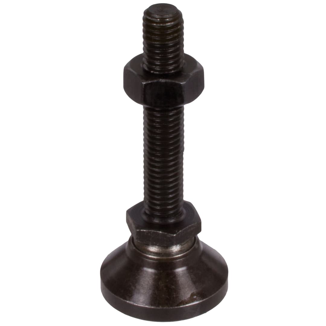 Leveling pad 2259 type AG thread M24 bolt length 100mm steel black oxide finished