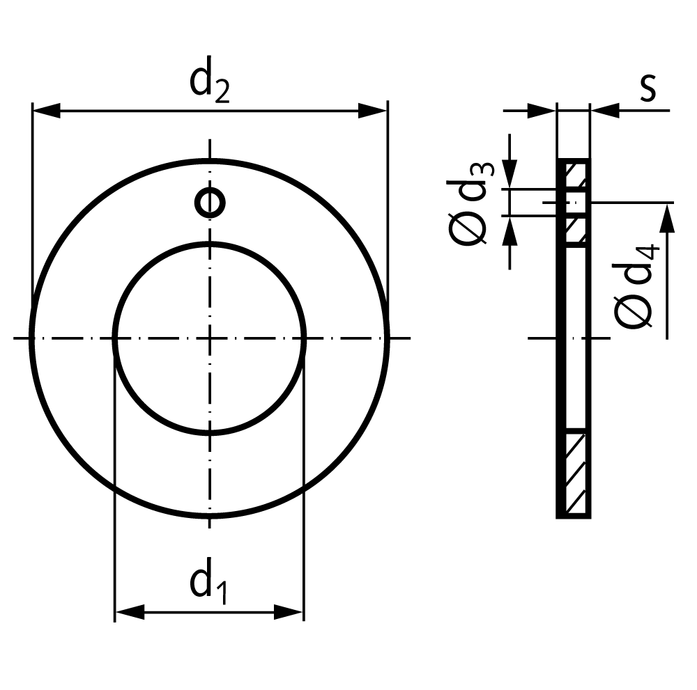 Metric thrust washer inner diameter 52mm outer diameter 78mm width 2mm for shaft diameter 50mm
