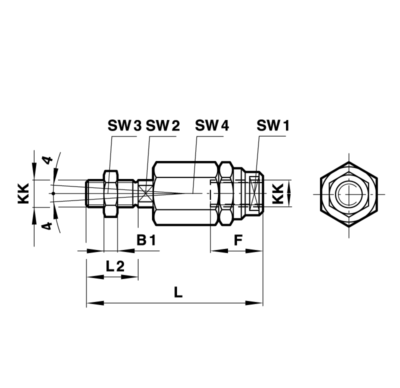 Beam coupling for cylinder diameter 12mm