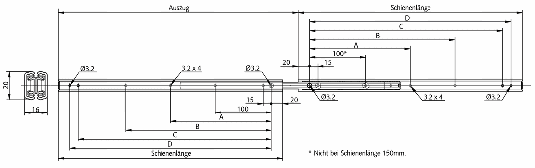 Slide set DZ 2431 slide length 300mm zinc plated