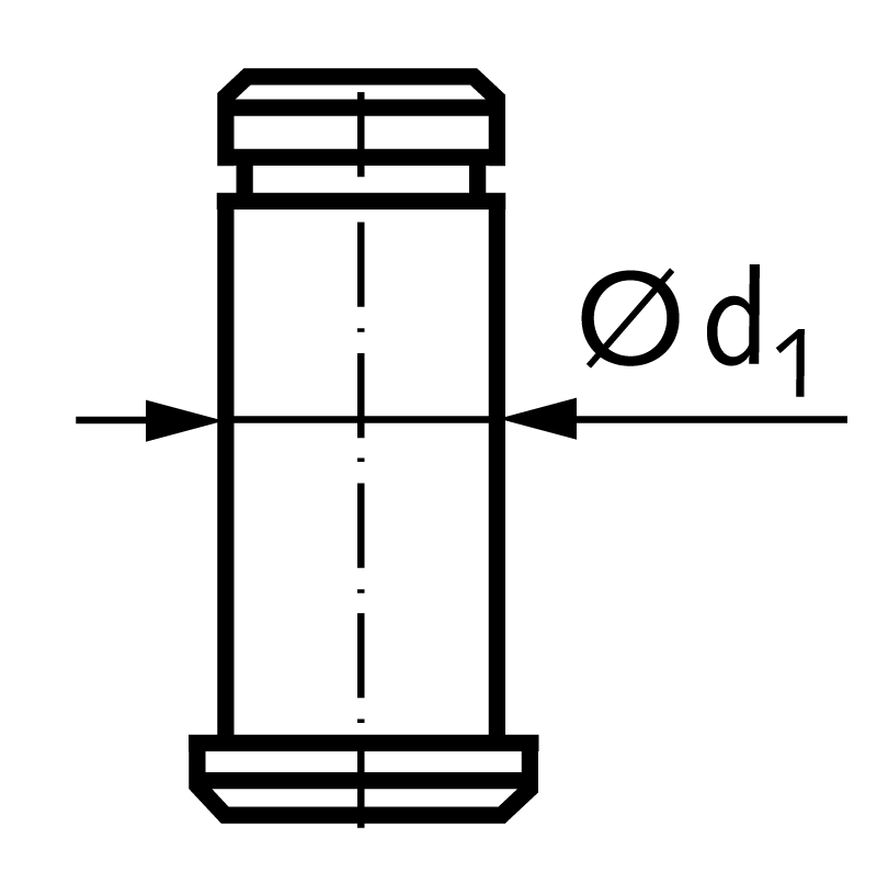 Bolt set with retainer KL ø4mm; for clevises size 4×8 and 4×16