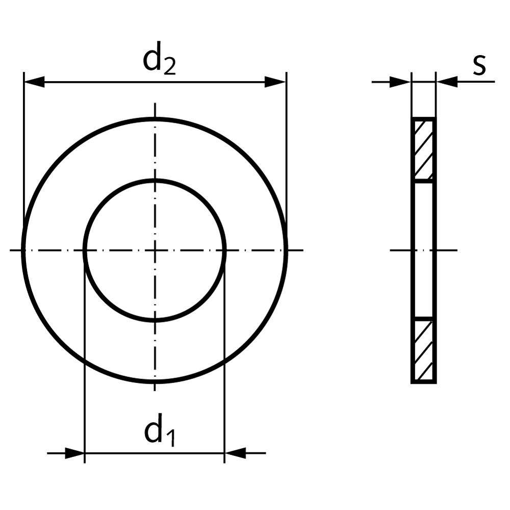 Washer DIN EN ISO 7089 (DIN 125 A) for M30 (31,0×56,0x4,0mm) material stainless V2A