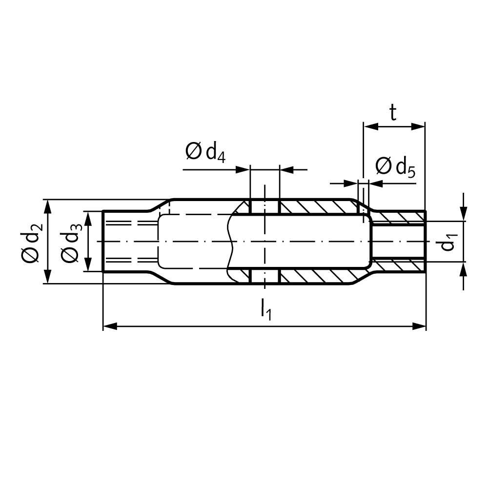 Turnbuckle similar DIN 1478 steel zinc-plated thread M24 length 255mm