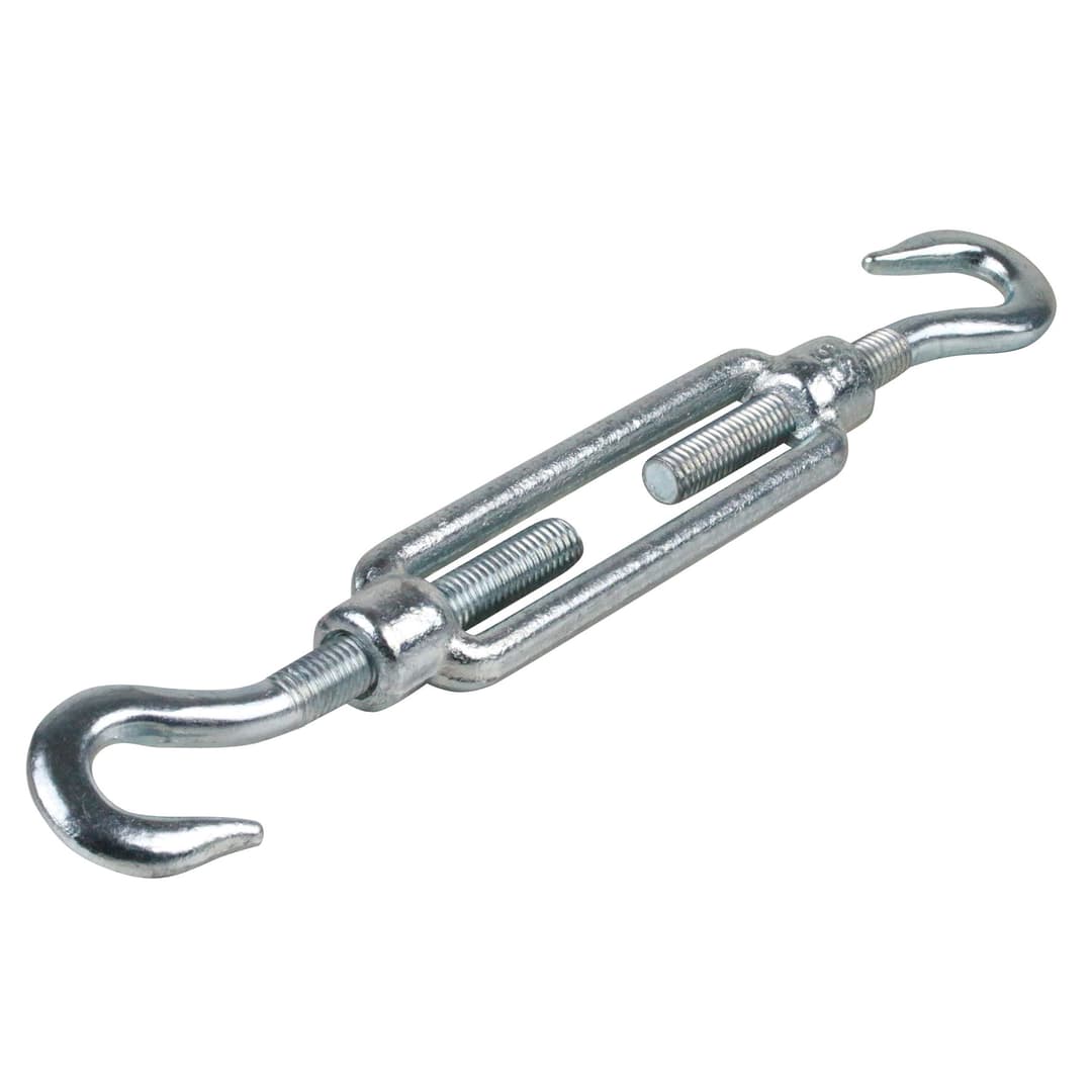 Turnbuckle DIN 1480 with 2 hooks thread M6 material S235 galvanized