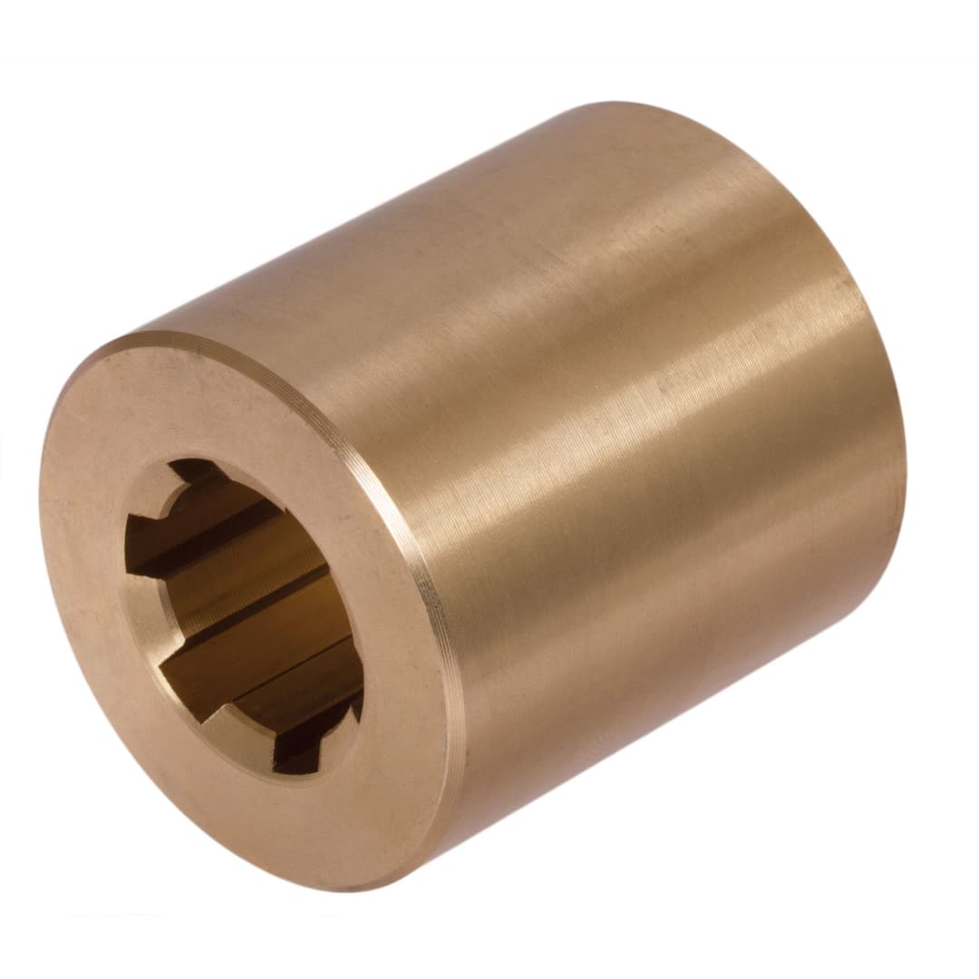 Splined hub DIN ISO 14 KN 11×14 length 40mm diameter 20mm red brass Rg7