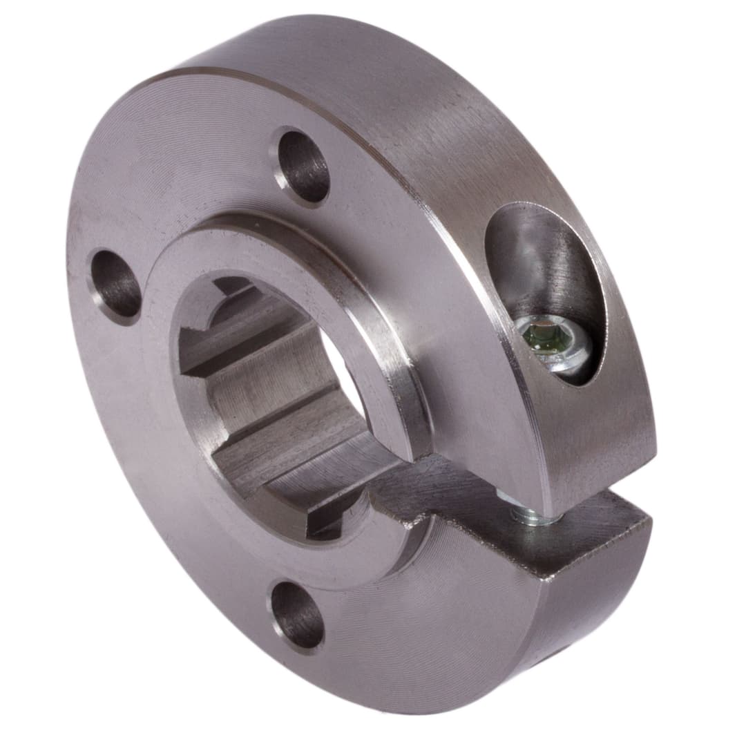 Clamp collar for splined hub DIN ISO 14 KN 23×28 diameter 64mm steel C45Pb