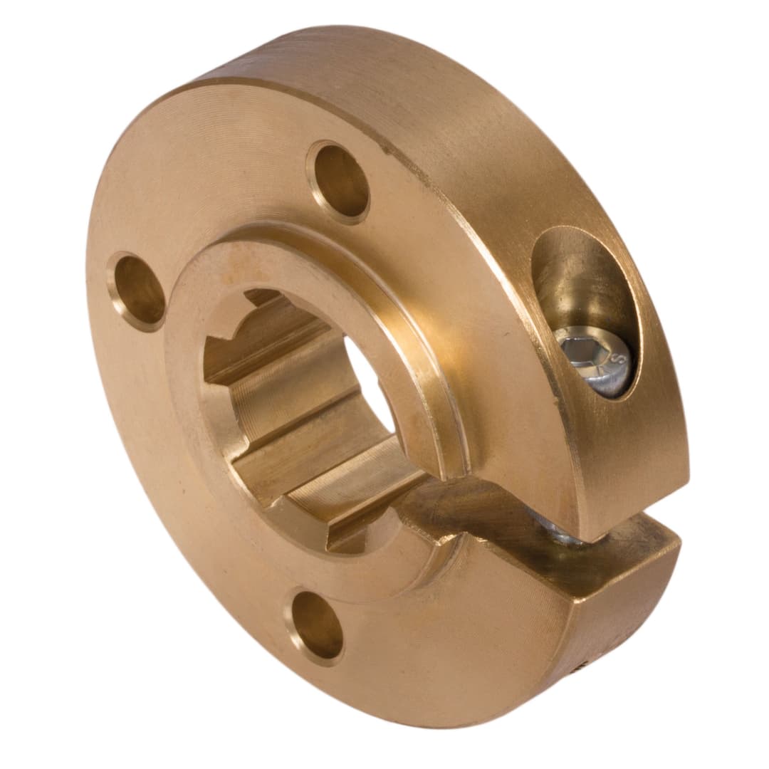 Clamp collar for splined hub DIN ISO 14 KN 18×22 diameter 54mm red brass Rg7