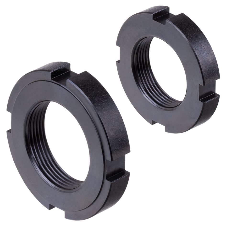 Locknut DIN 1804 type W M52x1.5 black finishing
