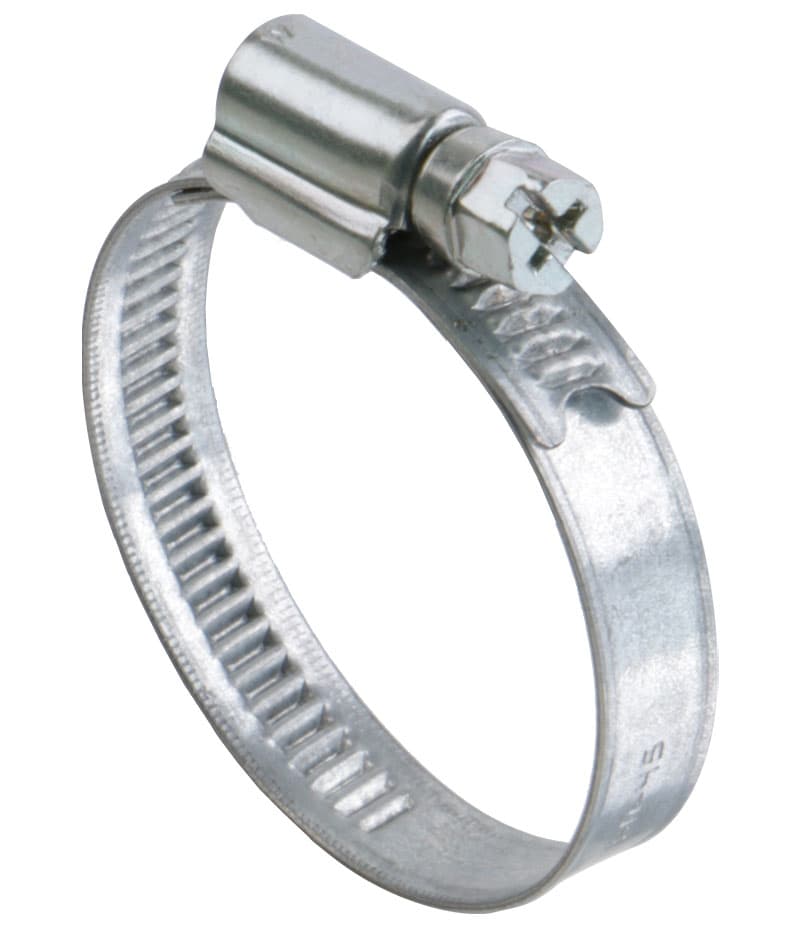 hose clamp DIN 3017 A type W1 steel zinc plated diameter range 12-22mm band width 9mm