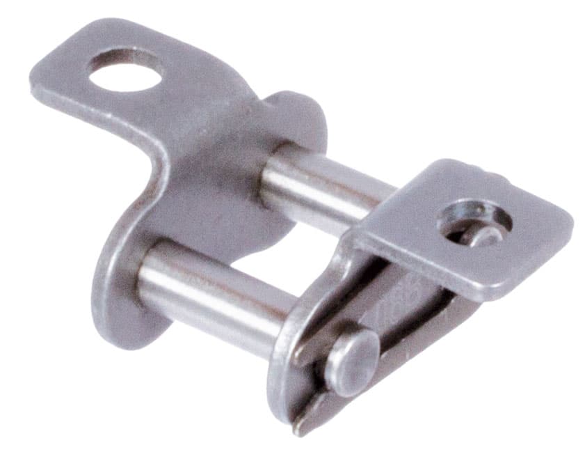 Chain connecting link type 11 / E with bent attachments 12 B-1-K1 attachments slim version on both sides stainless steel 1.4301