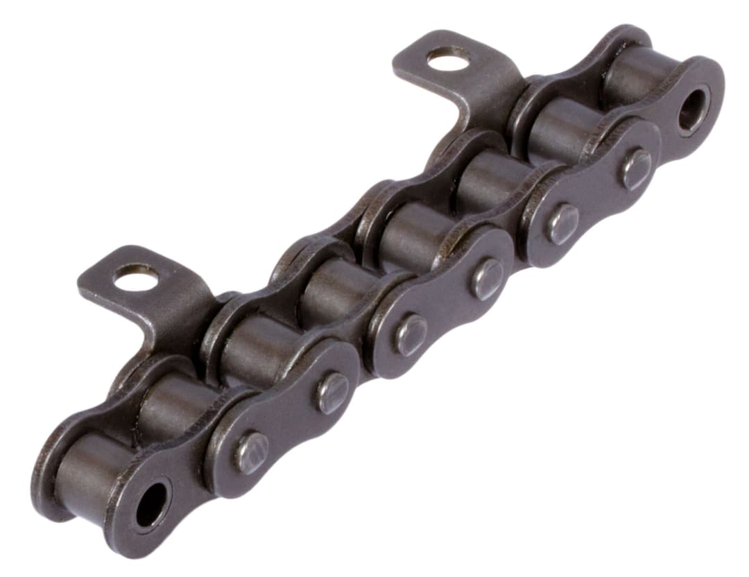 Roller chain with bent attachments 12 B-1-K1 4xp attachments slim version on one side