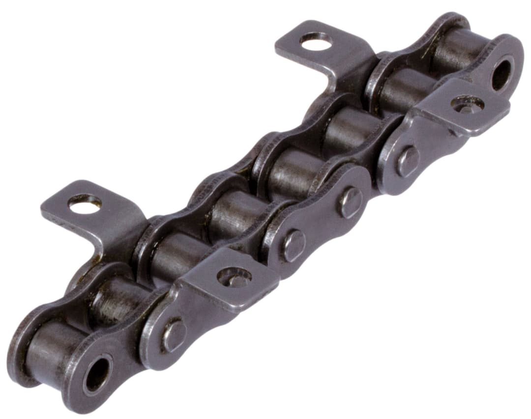 Roller chain with bent attachments 16 B-1-K1 4xp attachments slim version on both sides