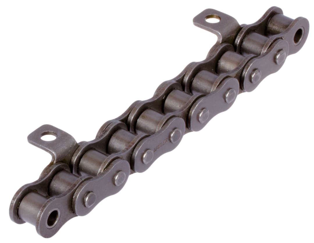 Roller chain with bent attachments 10 B-1-K1 6xp attachments slim version on one side