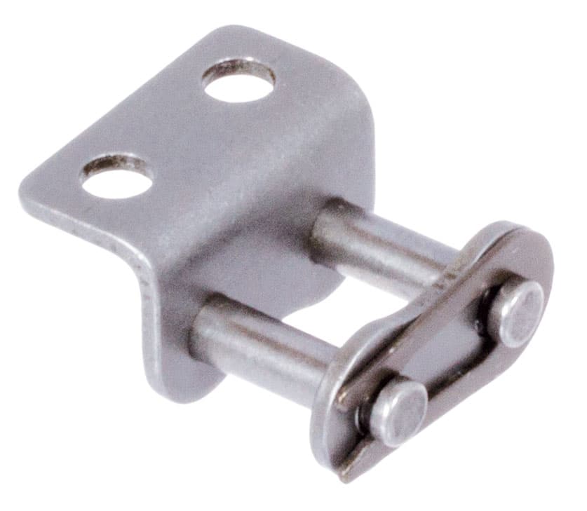Chain connecting link type 11 / E with bent attachments 16 B-1-K2 attachments wide version on one side stainless steel 1.4301
