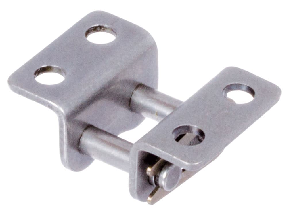Chain connecting link type 11 / E with bent attachments 12 B-1-K2 attachments wide version on both sides stainless steel 1.4301