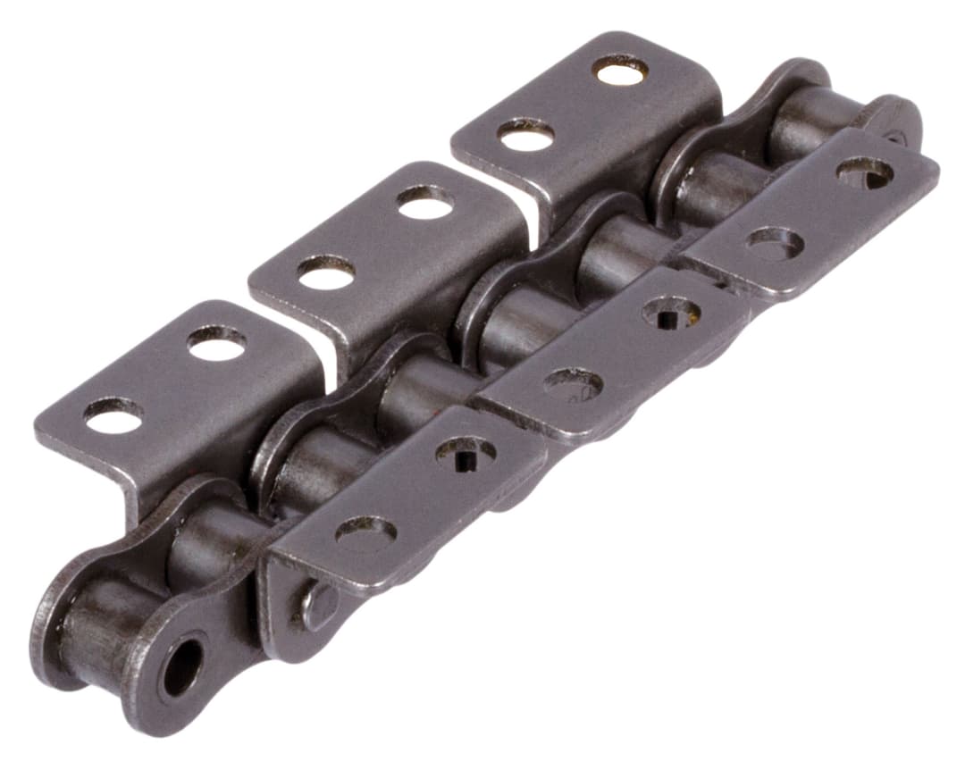 Roller chain with bent attachments 16 B-1-K2 2xp attachments wide version on both sides