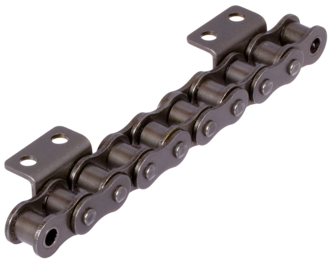 Roller chain with bent attachments 08 B-1-K2 6xp attachments wide version on one side