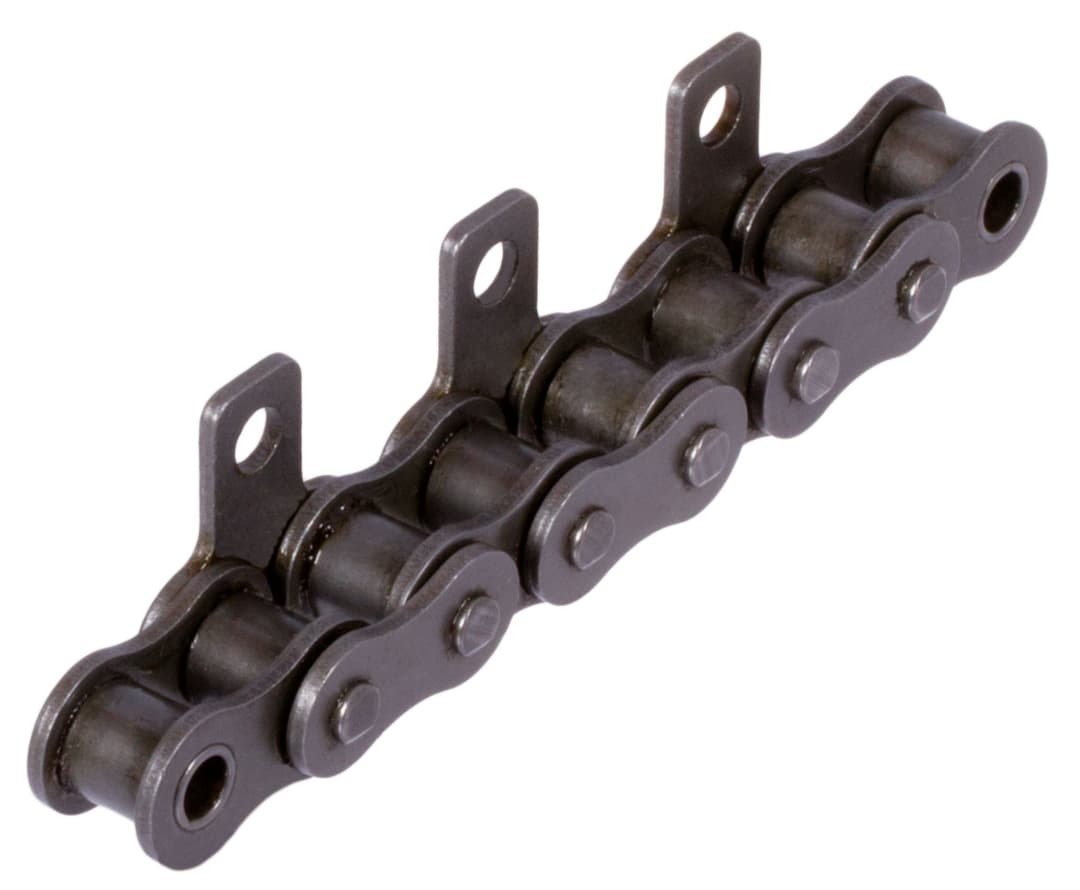 Roller chain with straight attachments 08 B-1-M1 2xp attachments slim version on one side