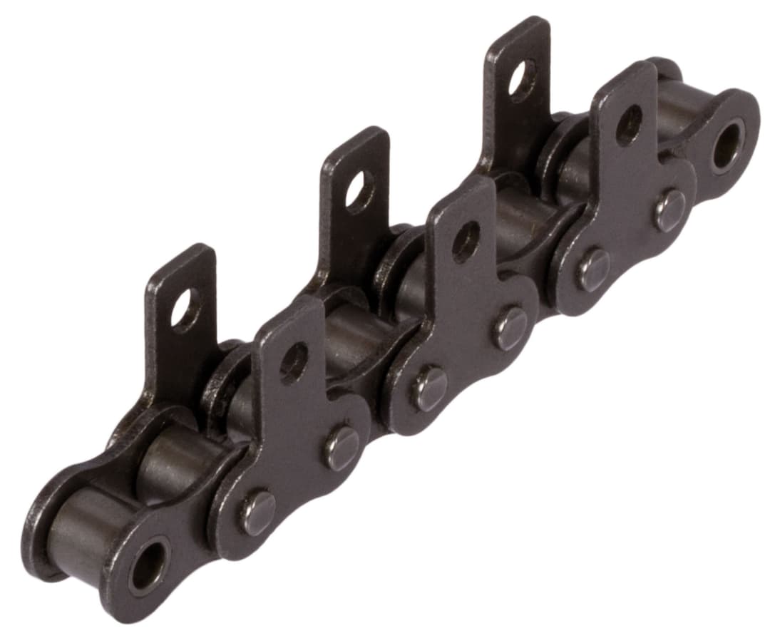 Roller chain with straight attachments 16 B-1-M1 2xp attachments slim version on both sides