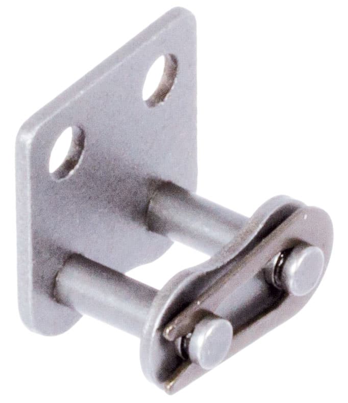 Chain connecting link type 11 / E with straight attachments 06 B-1-M2 attachments wide version on one side stainless steel 1.4301