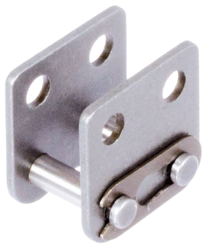 Chain connecting link type 11 / E with straight attachments 08 B-1-M2 attachments wide version on both sides stainless steel 1.4301