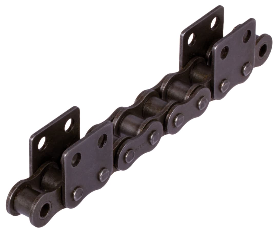 Roller chain with straight attachments 08 B-1-M2 6xp attachments wide version on both sides