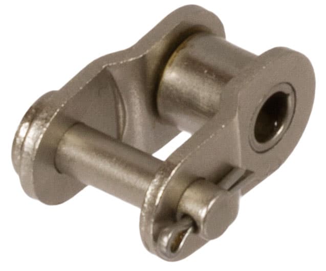 Cranked chain link type 12 / L for roller chain similar to 06 B-1 NP pitch 3/8×7/32″ nickel-plated