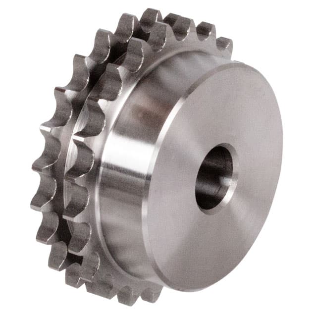 Double-strand sprocket ZRR with hub 05 B-2 pitch 8mm 12 teeth material stainless steel 1.4301 (AISI 304)