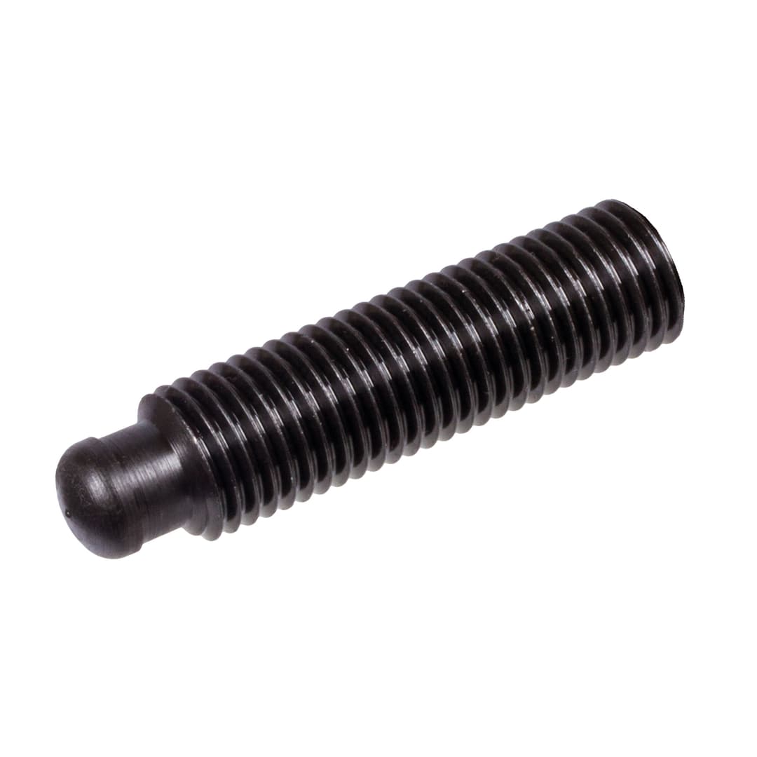 Grub screw DIN 6332 with thrust point type IS with internal hexagon thread M10 length 60mm steel strength 5.8 black oxide finished